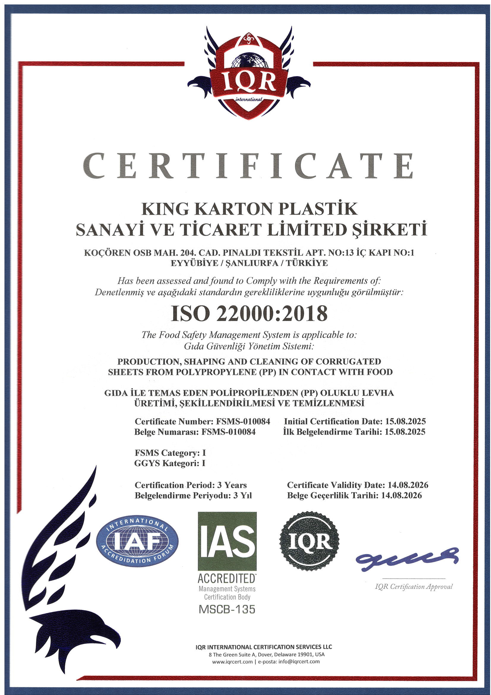 ISO 22 Belgesi